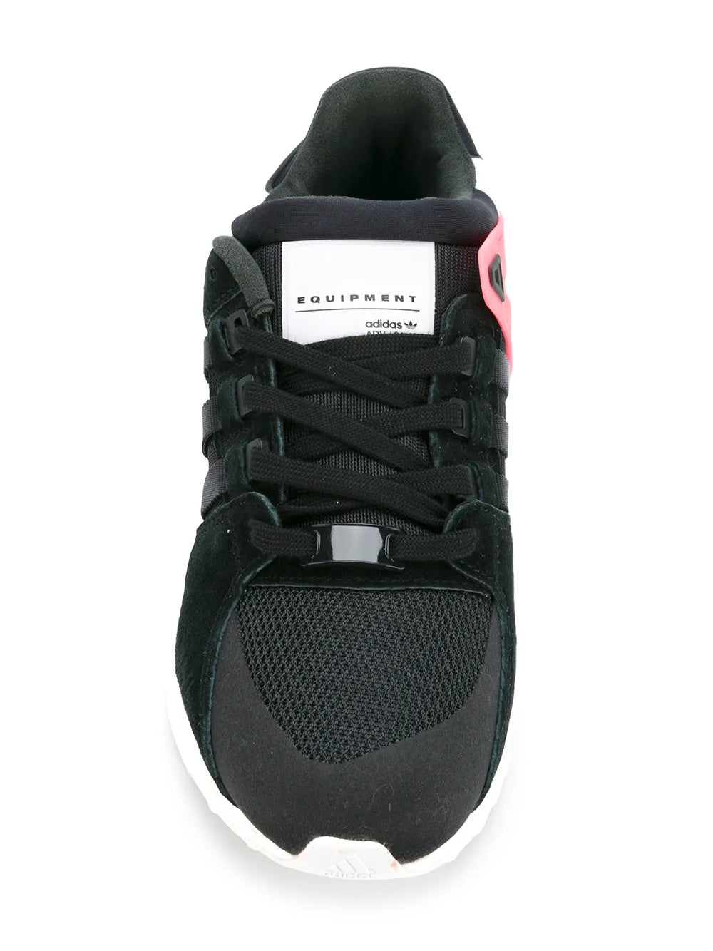 adidas Equipment Support Ultra sneaker, black design with pink logo on tongue label