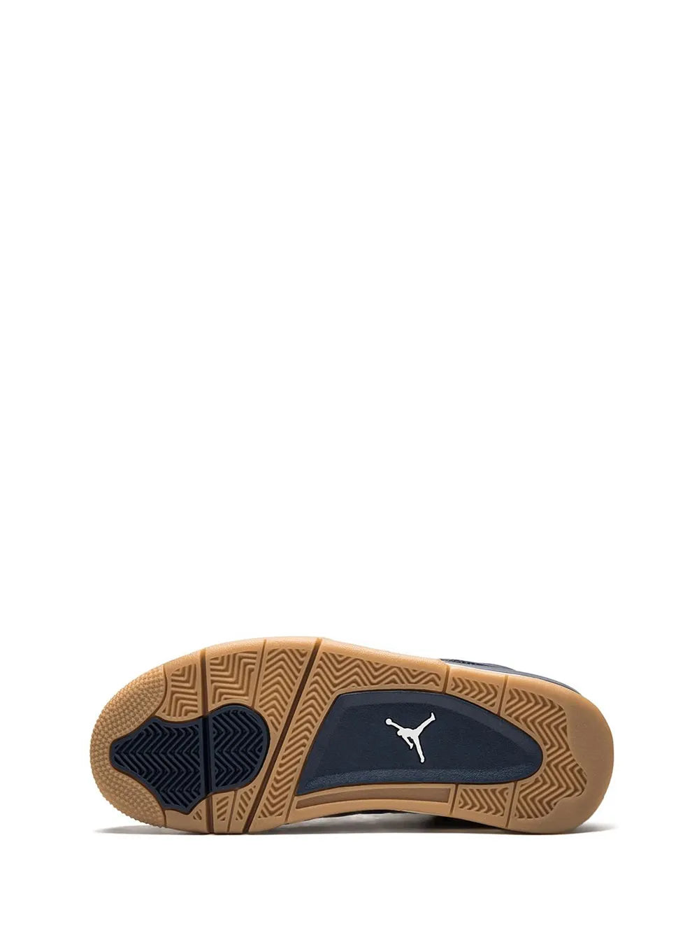 Air Jordan 4 Retro sneaker outsole with textured gum rubber and Jumpman logo