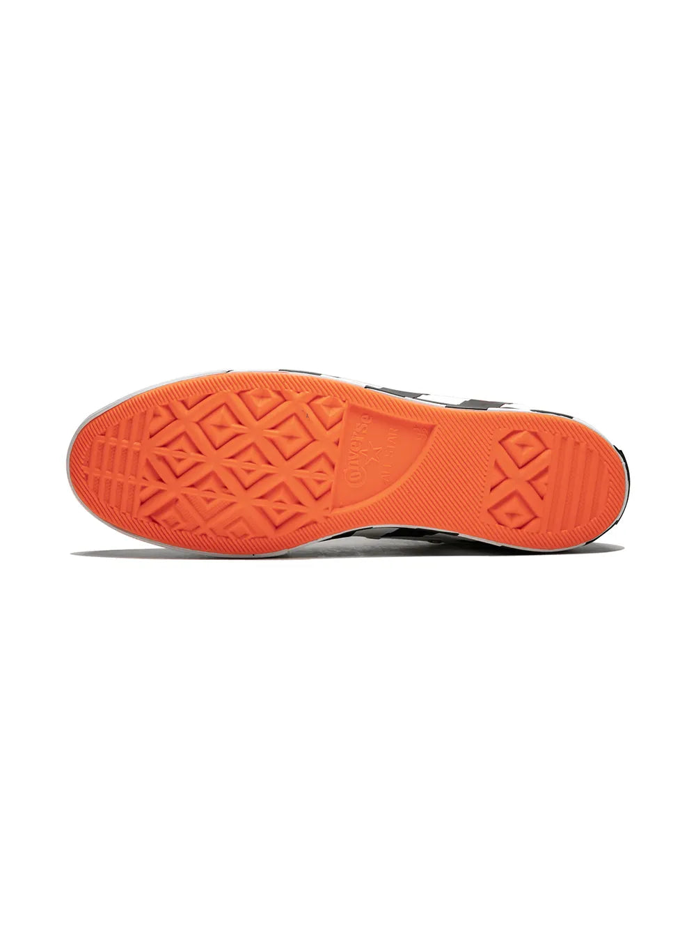 Orange rubber outsole for high-top Chuck Taylor sneaker with tread pattern