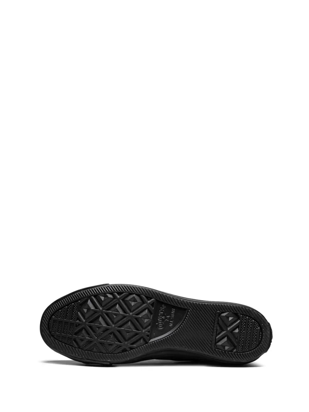Black Converse sneaker outsole with diamond tread pattern