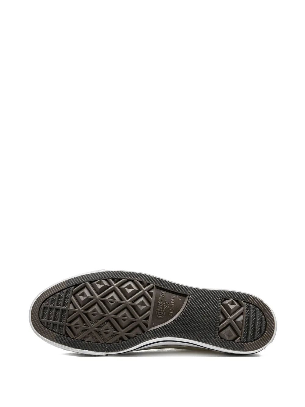 Rubber outsole for cream low-top sneakers with diamond traction pattern