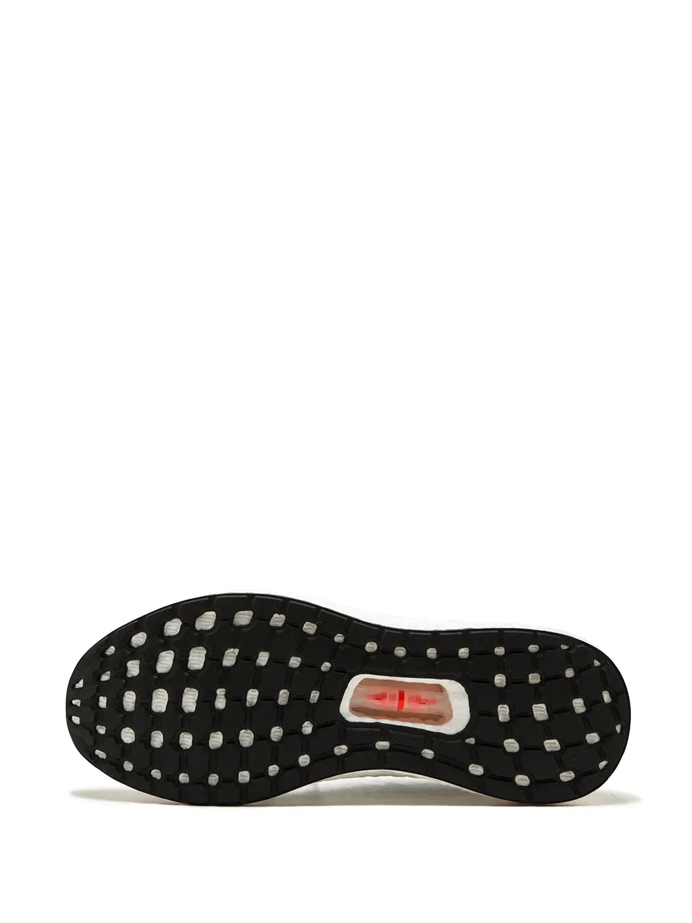 adidas low-top sneakers outsole, black tread with square pattern and red logo window