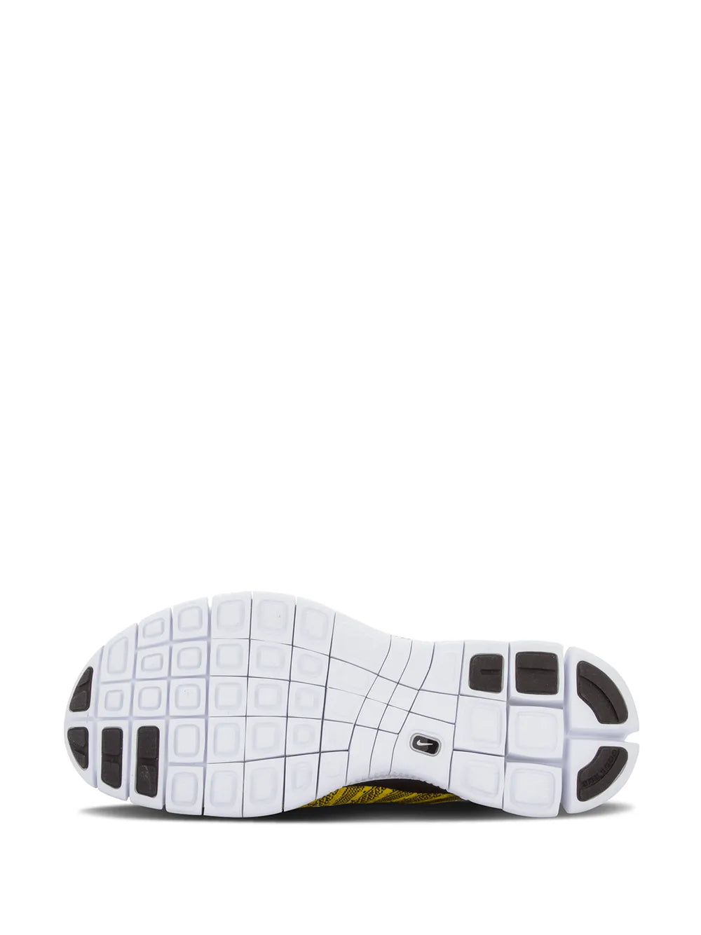 White rubber outsole with traction pattern for flyknit running shoes