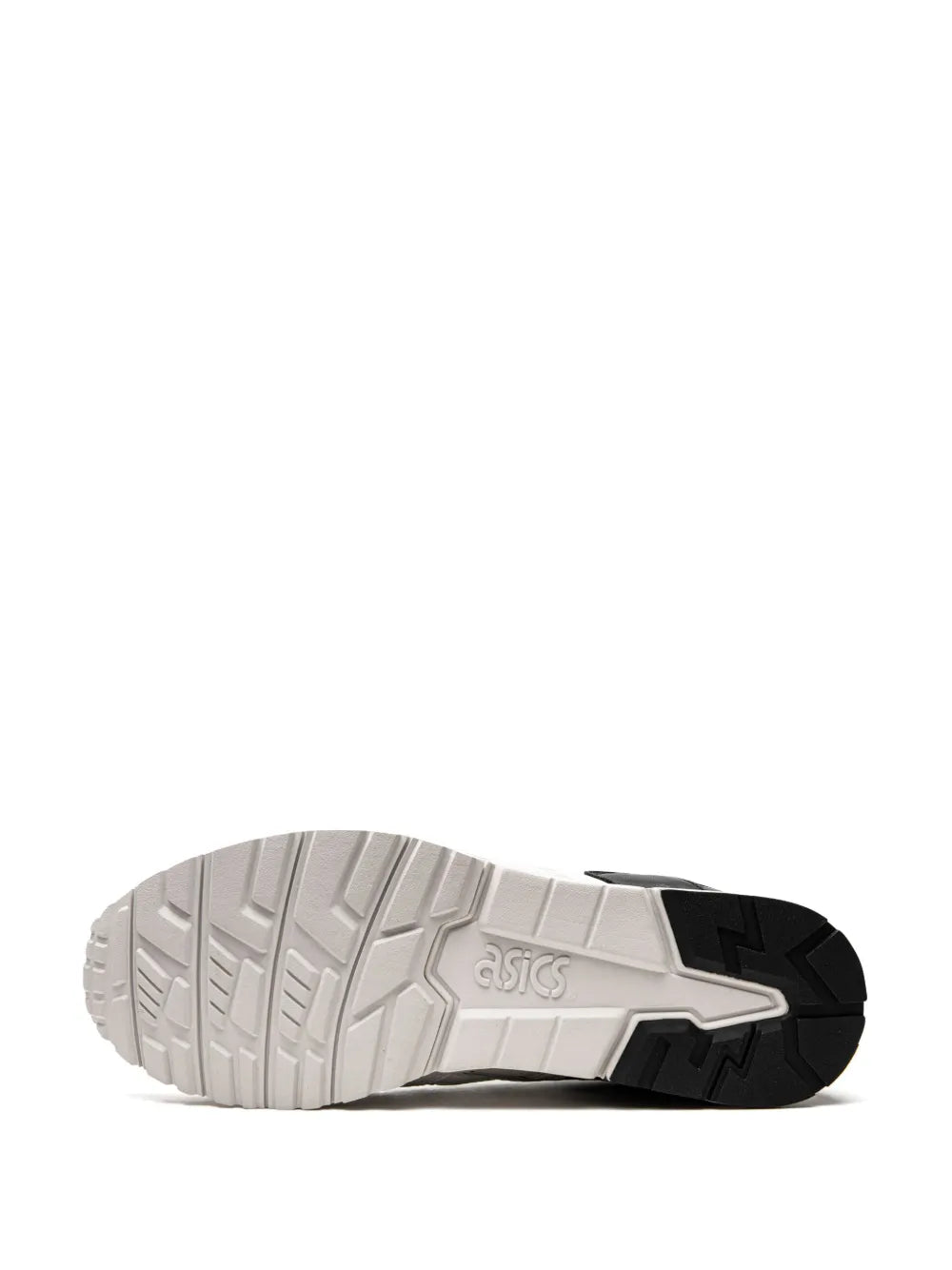 Asics Gel-Lyte 5 outsole, black tread with light gray rubber and logo detail
