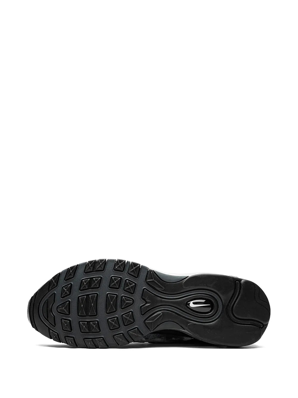 Black Nike Air Max 97 outsole tread with circular air unit detail