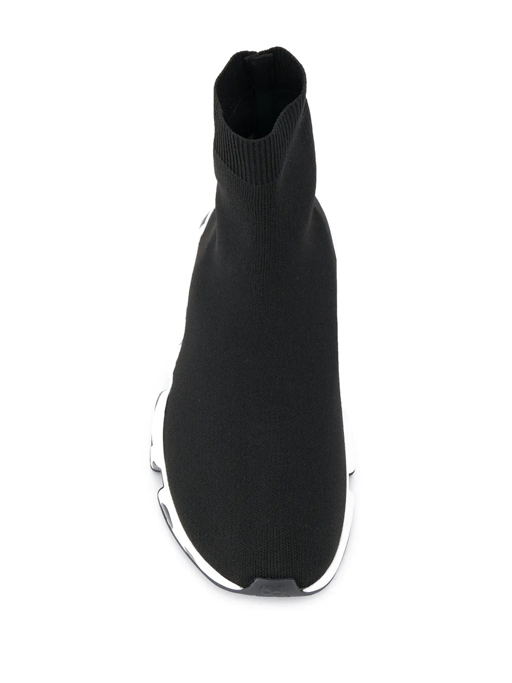 Balenciaga Speed lace-up sneakers, black knit sock upper and white edge sole profile