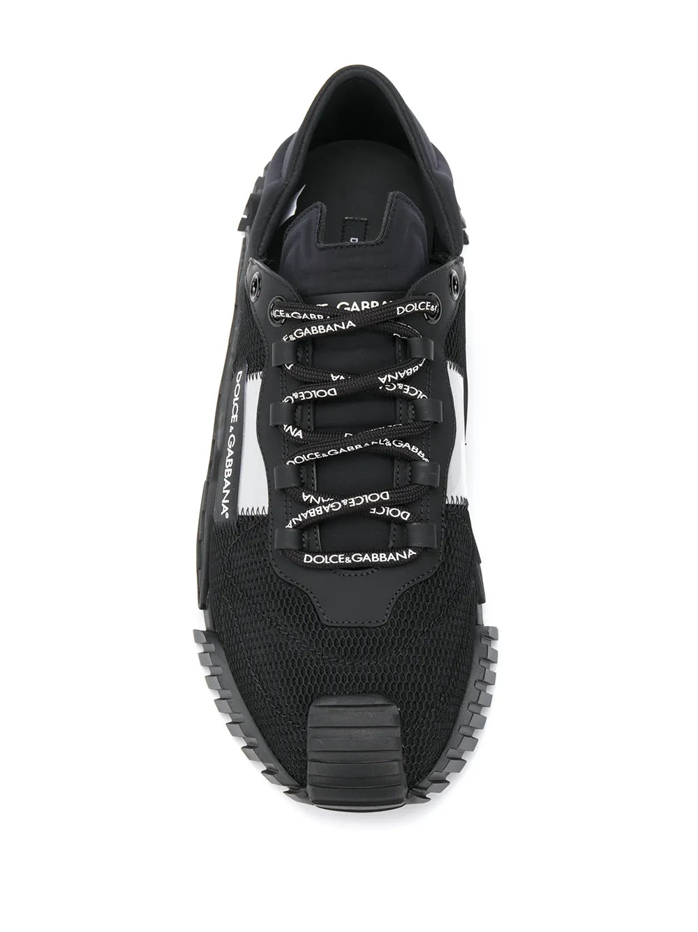 Dolce & Gabbana slip-on sneakers, black knit upper with printed logo detailing, sock collar