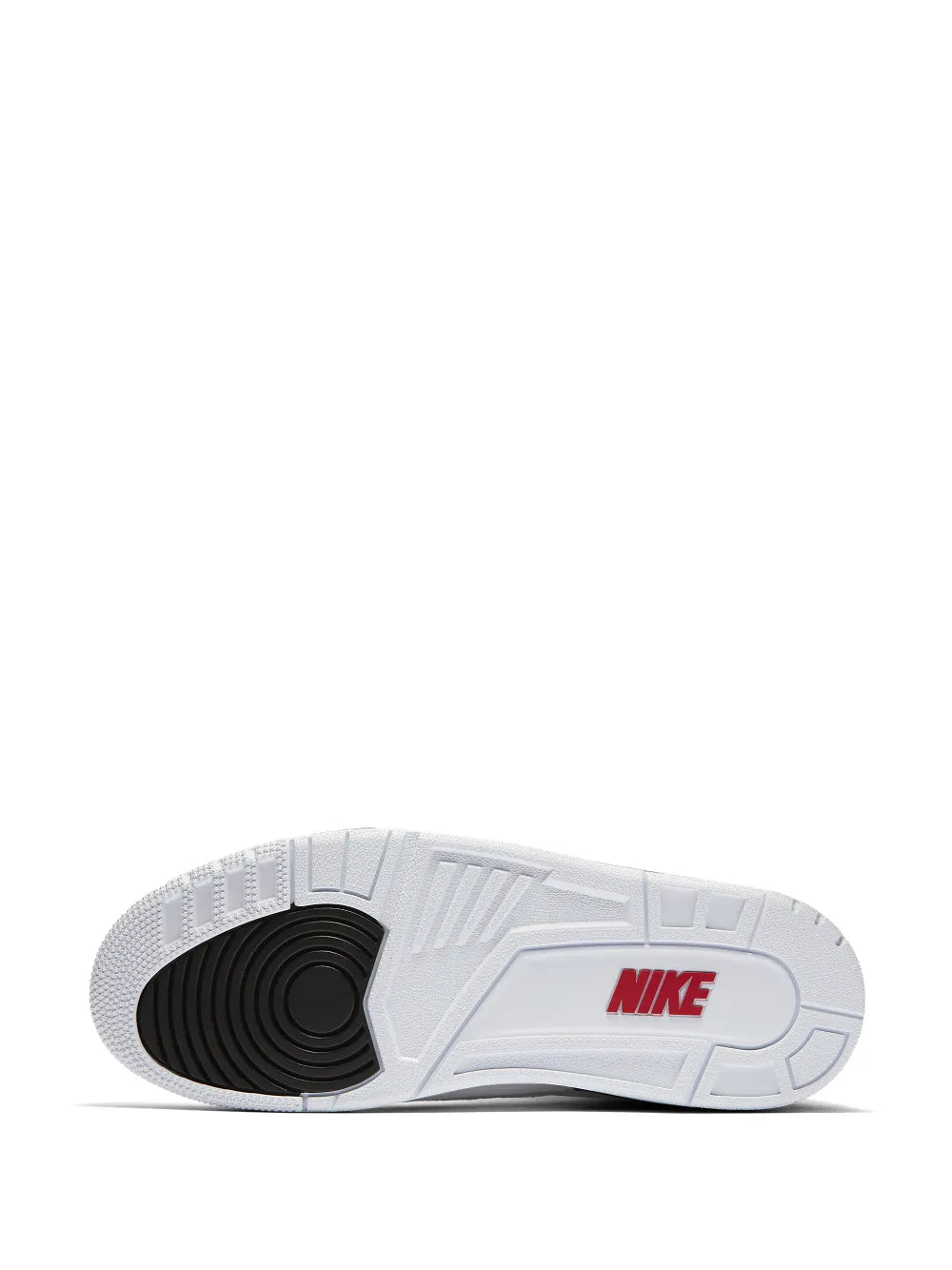 Outsole for Air Jordan 3 sneaker with tread and red NIKE logo