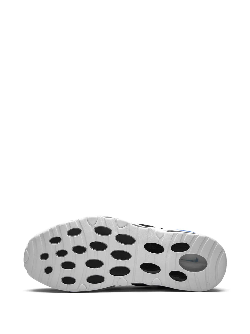 Nike Air Max Uptempo 95 outsole tread view, white rubber with circular pattern