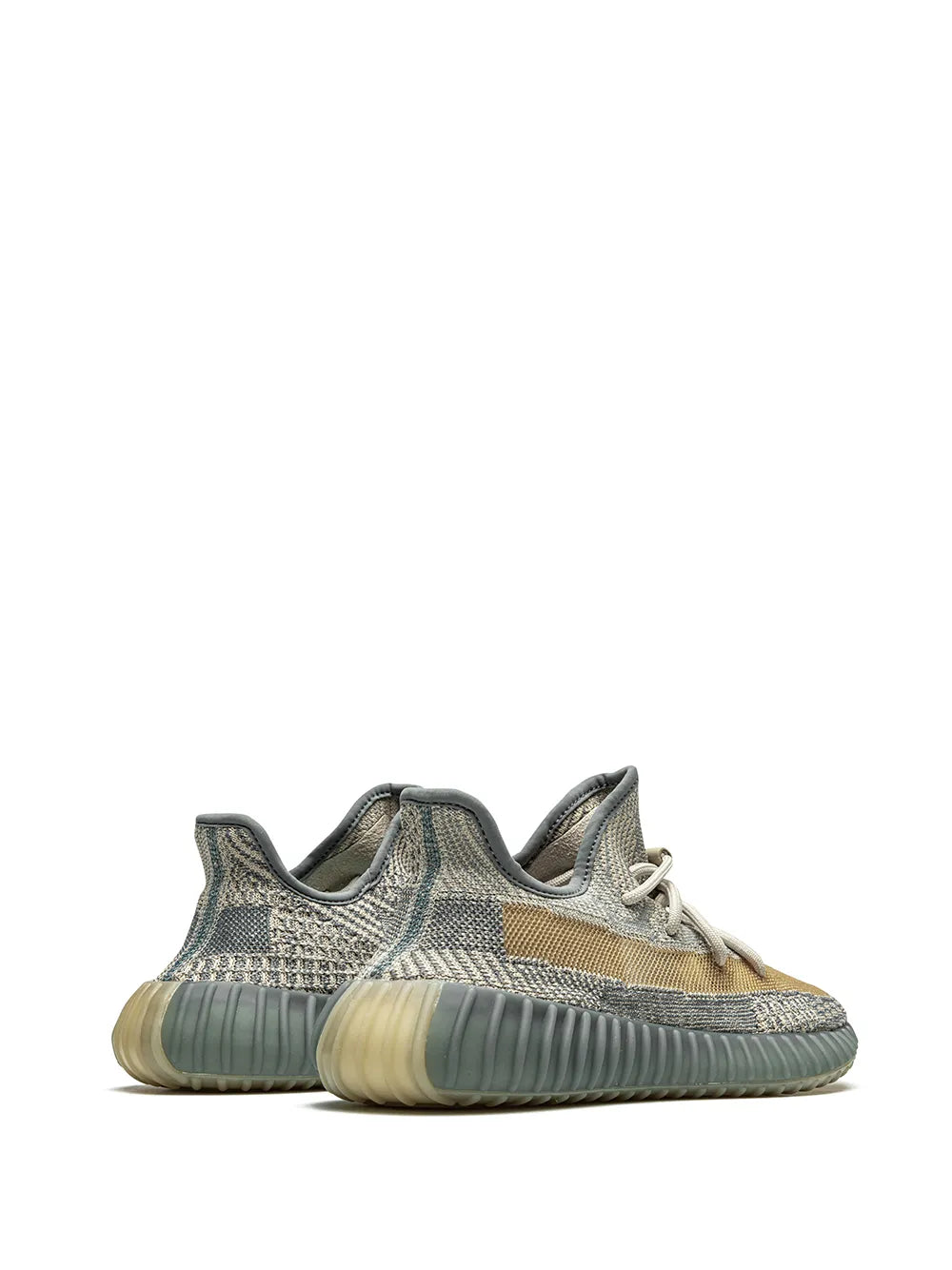 Adidas Yeezy Boost 350 V2 three-quarter knit sneaker with laces and speckled lateral stripe