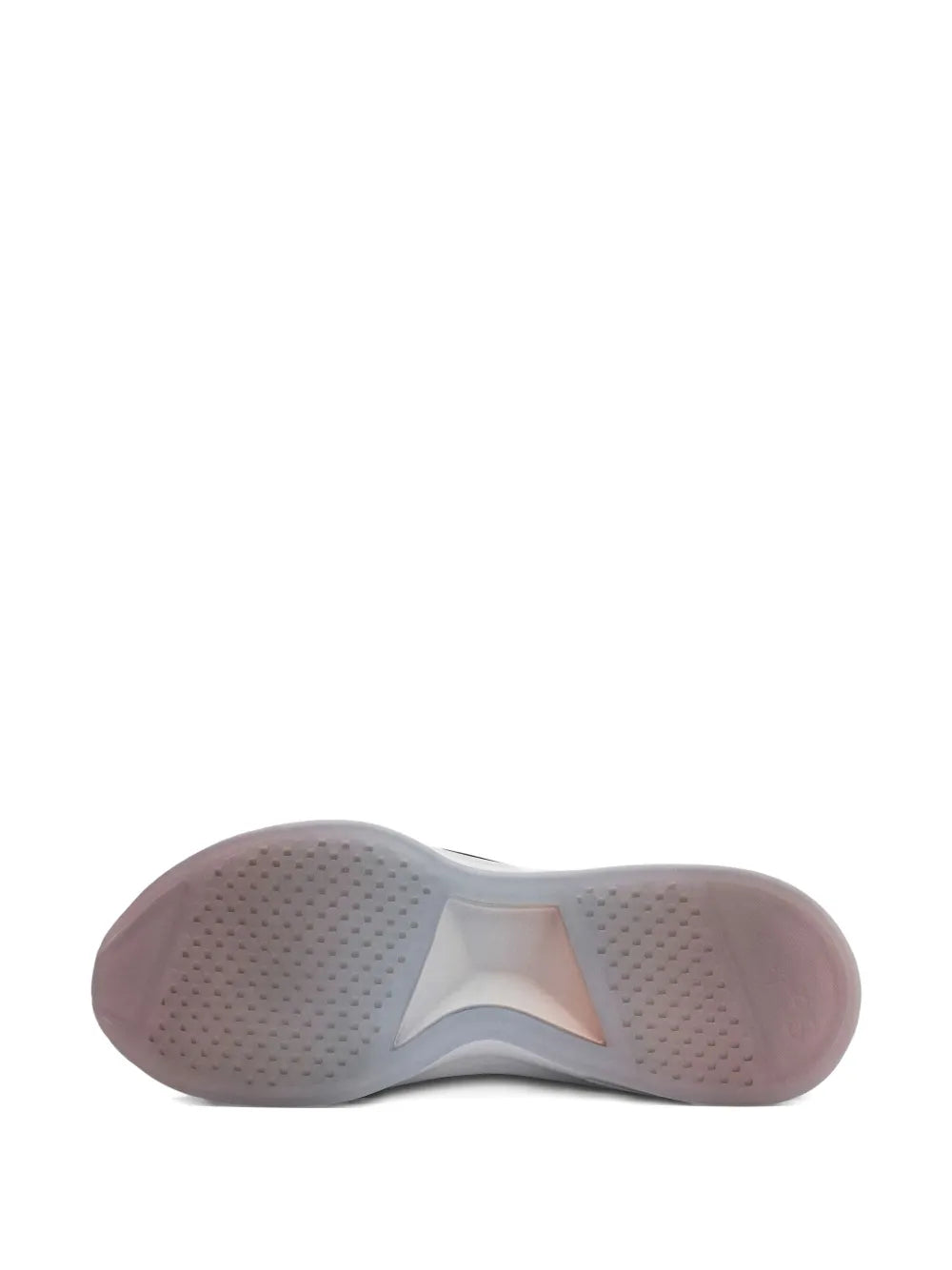 Grey sneaker outsole with patterned tread and gray midsole edge