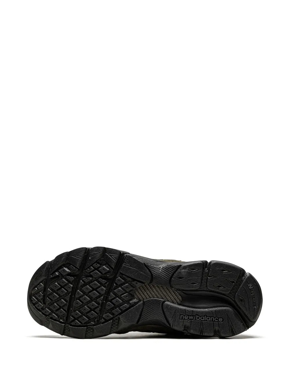 New Balance x Jjjjound 990V3 sneaker outsole tread, 'new balance' logo