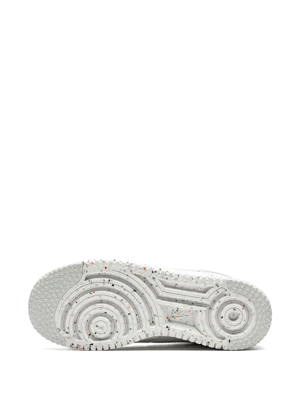 Nike Air Force 1 Crater sneaker outsole with gray tread and multicolor speckled details