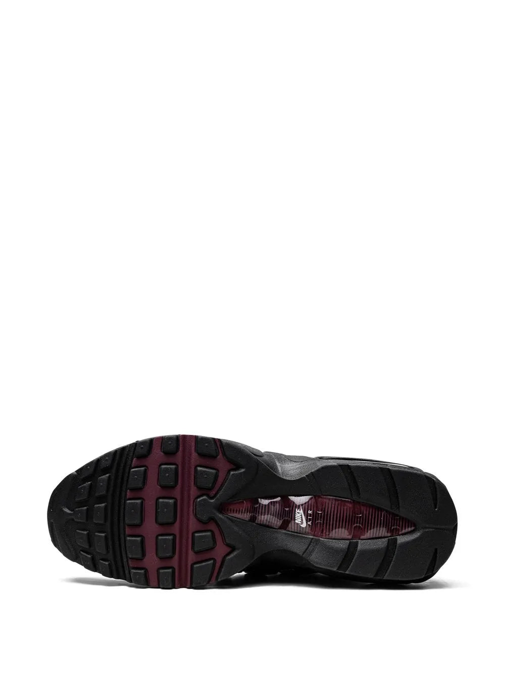 Nike Air Max OG 95 outsole with black rubber tread and red grid pattern