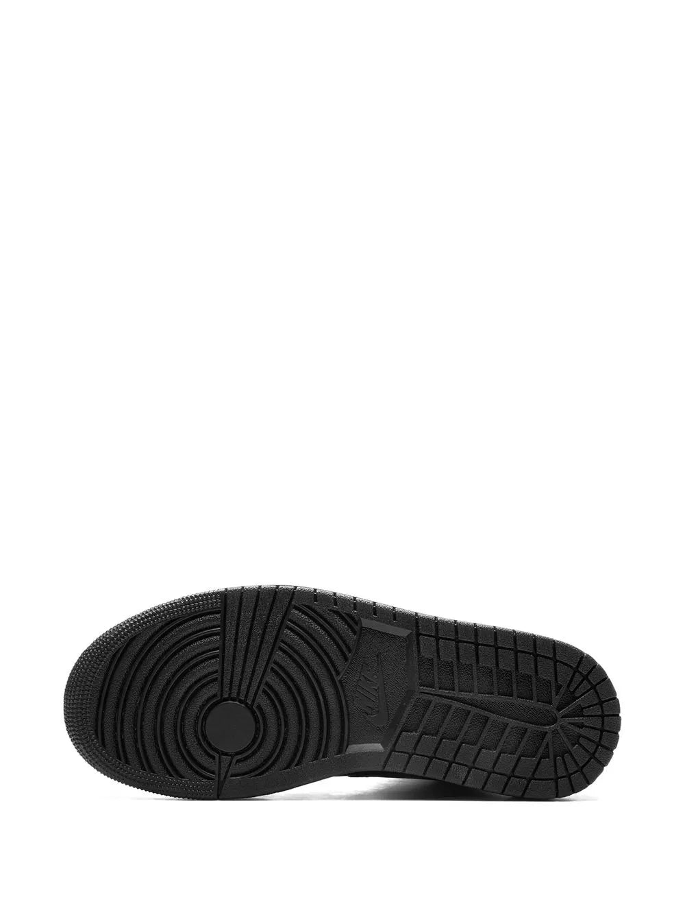 Black sneaker outsole tread with circular pivot pattern