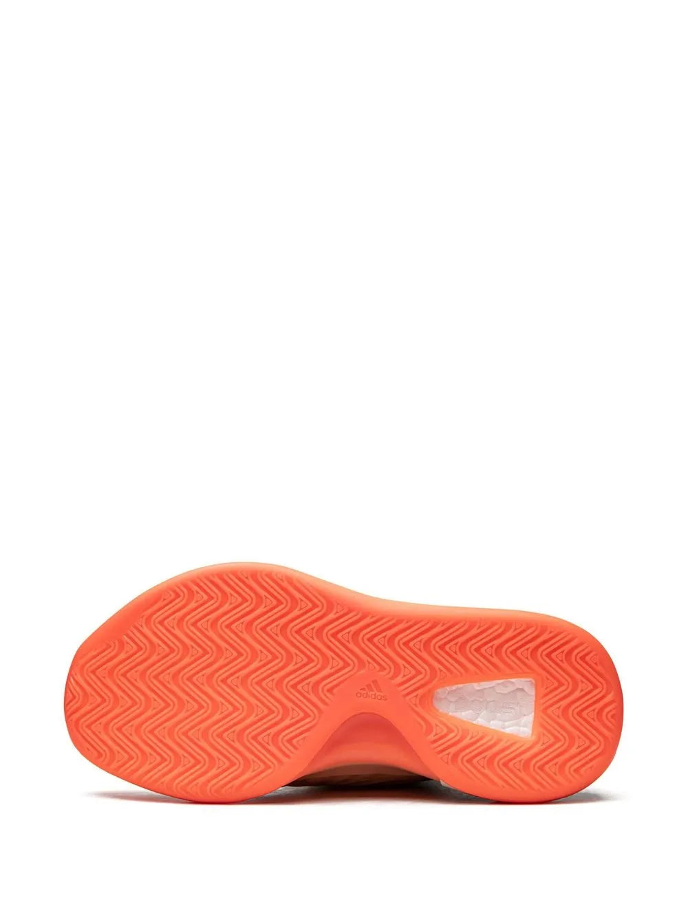 Orange rubber outsole with textured pattern