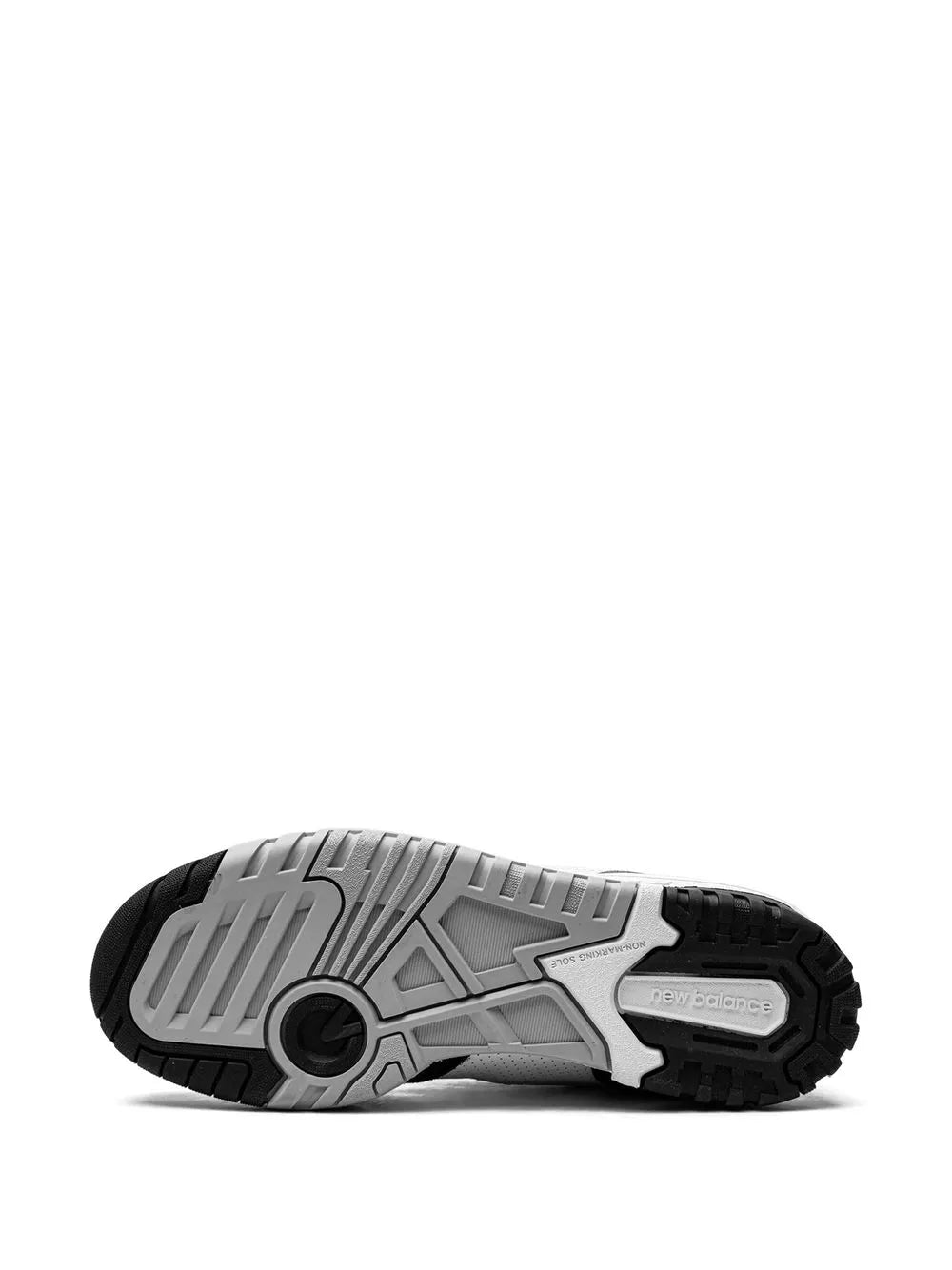 Black and gray rubber outsole tread for white and black lace-up sneaker