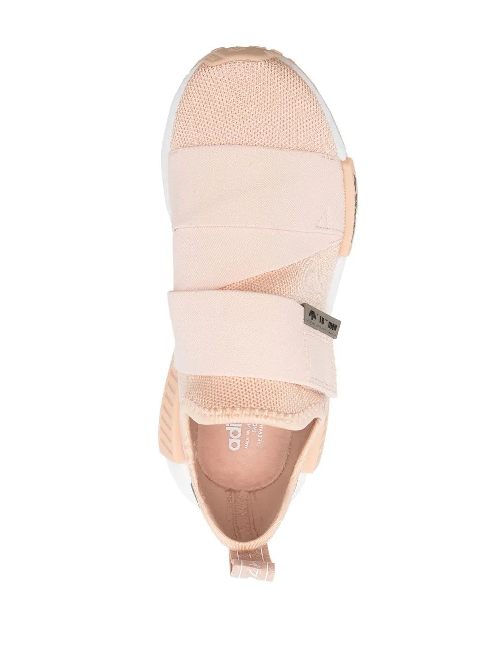 adidas pink low-top sneaker rear view with touch-strap and cushioned collar