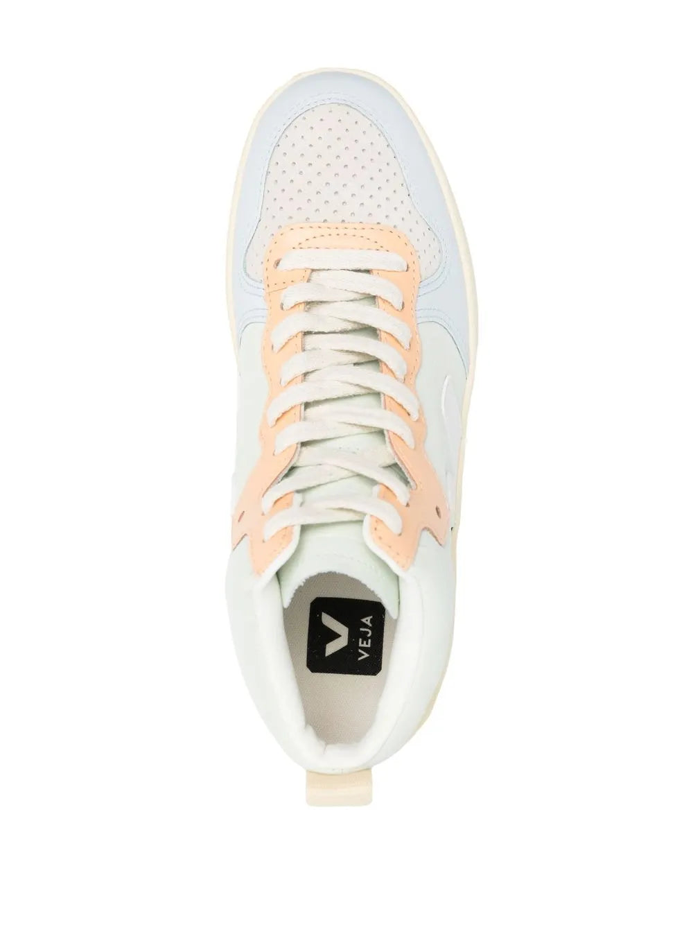 VEJA high-top sneaker with white interior and VEJA logo on tongue