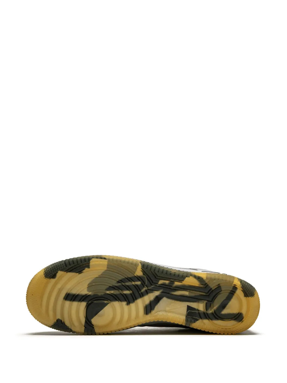 Nike Air Force 1 outsole with textured herringbone tread in gum color
