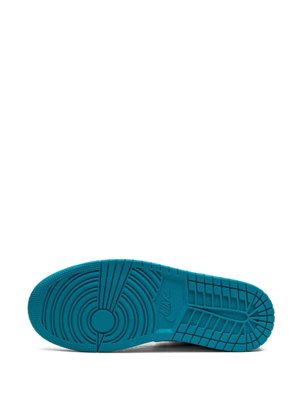 Teal rubber outsole with traction grooves for low-top sneakers