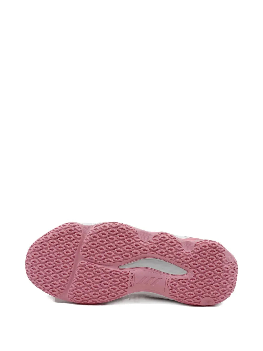 adidas Exhibit A pink outsole with textured tread and white midsole edge