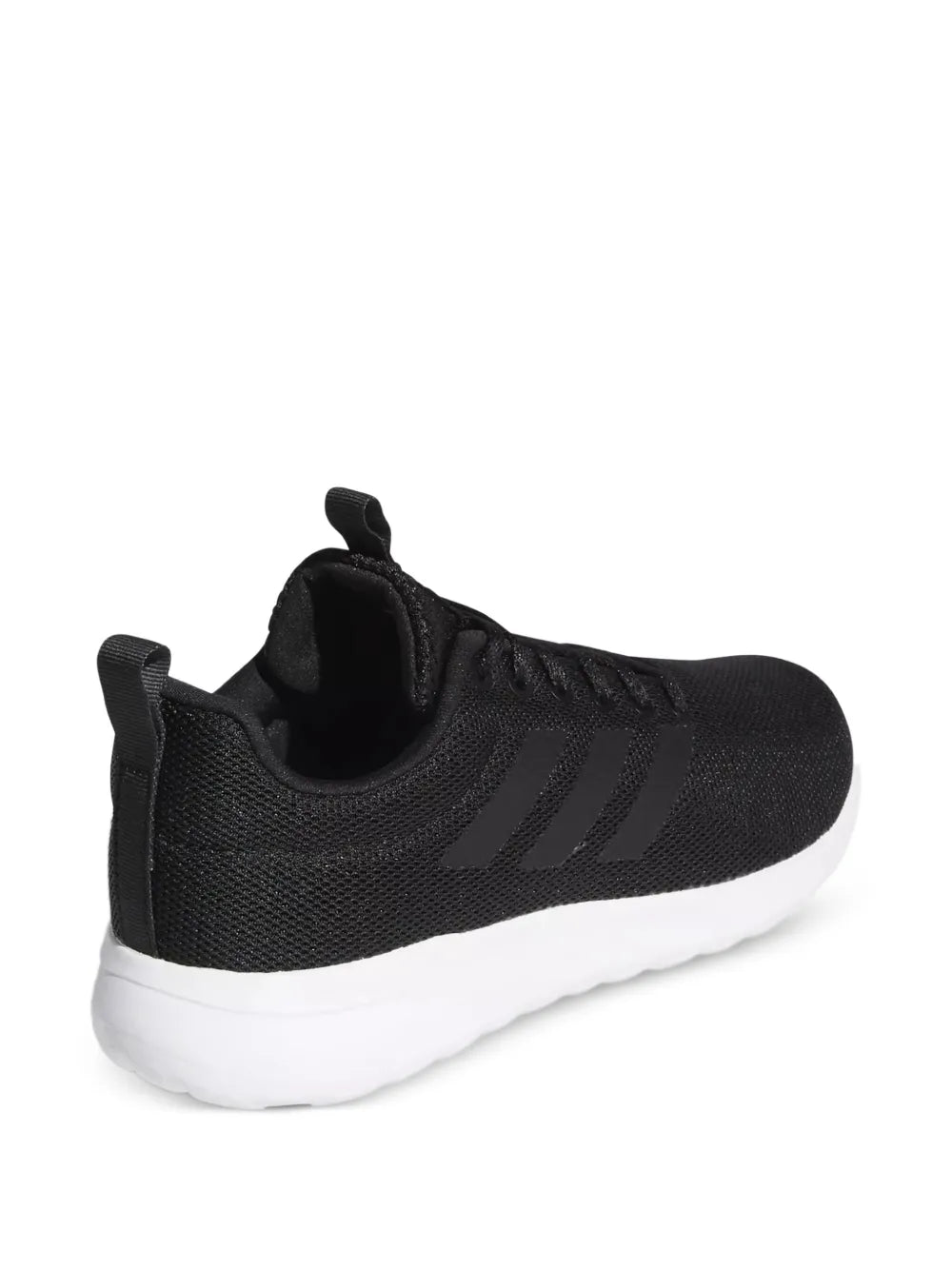 adidas black knit sneaker with white sole and cushioned heel
