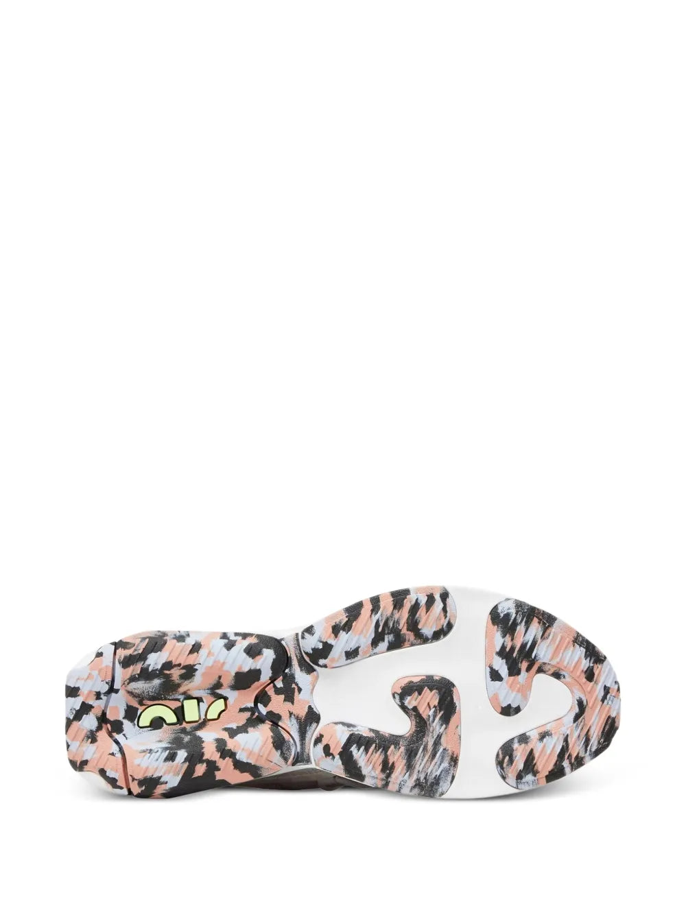 Nike Air Max Viva patterned outsole with orange, black, and pink tread