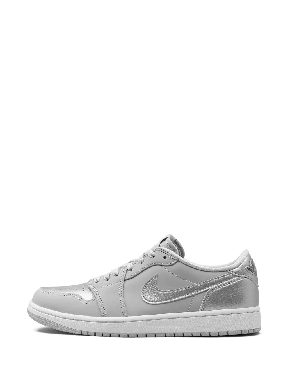 Grey Air Jordan 1 low-top sneakers, quarter side view