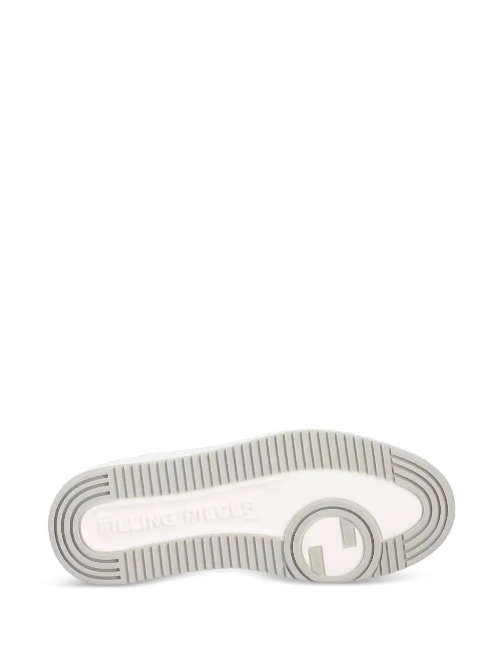 White leather low-top sneaker outsole tread