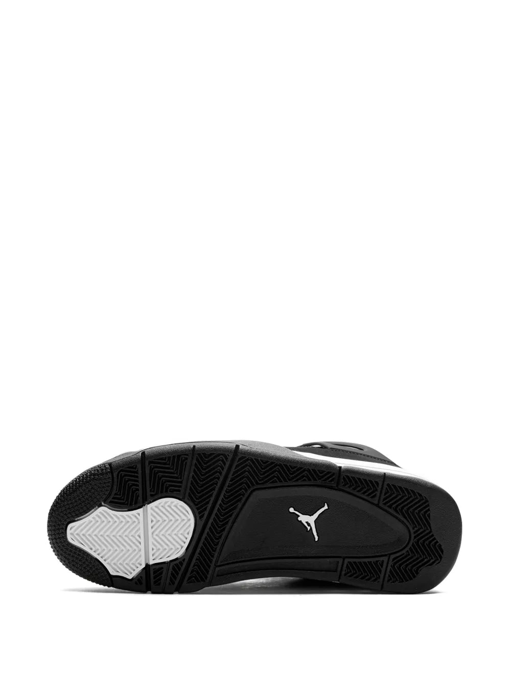 Black sneaker outsole with textured tread and white/gray rubber sections