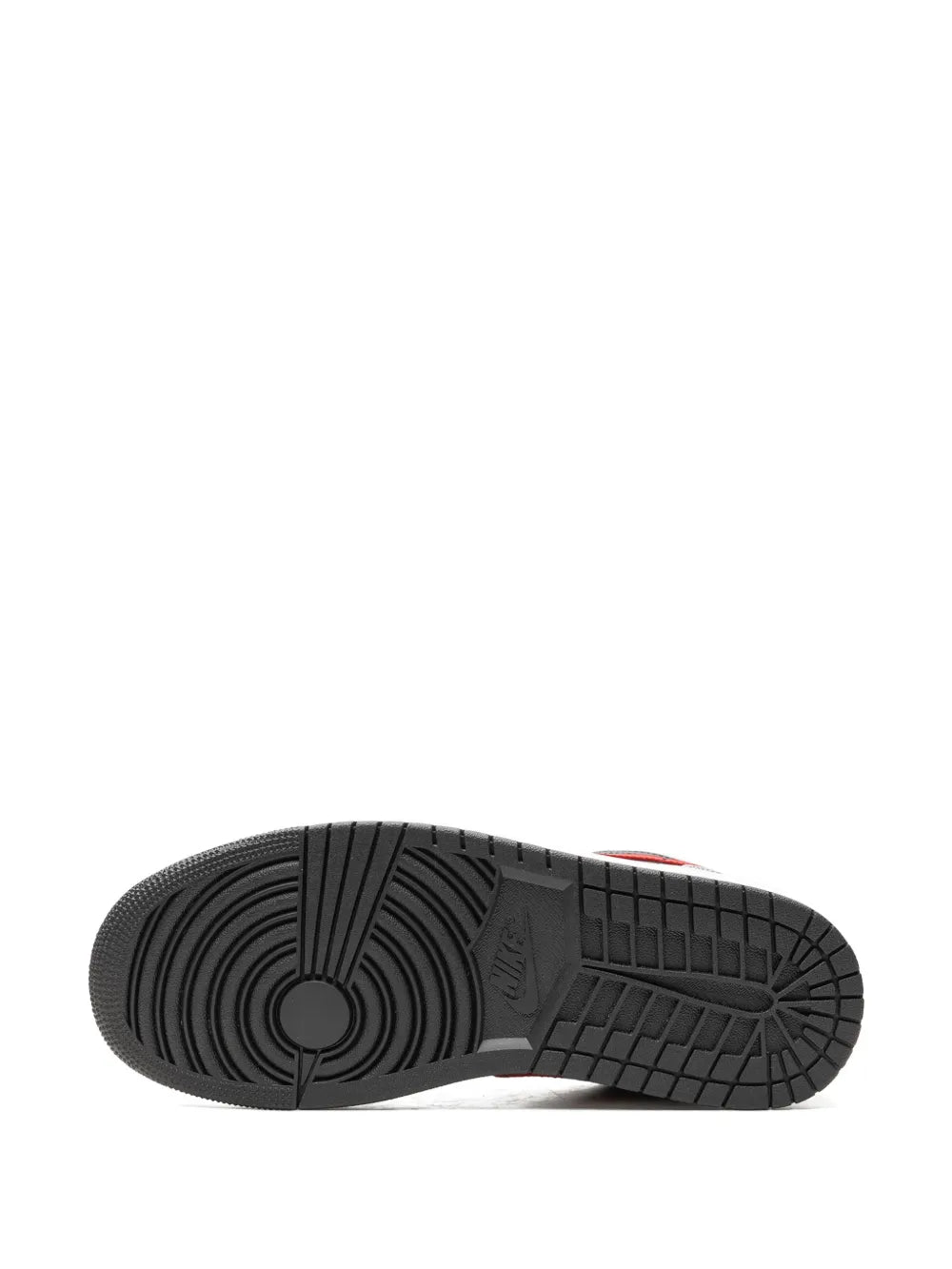 Air Jordan 1 outsole tread, black rubber sole underside with traction grooves