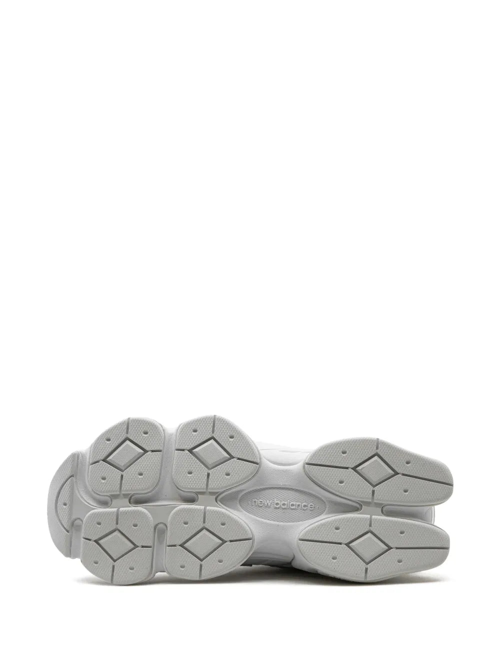 New Balance 9060 leather sneakers outsole in gray, rubber traction pods