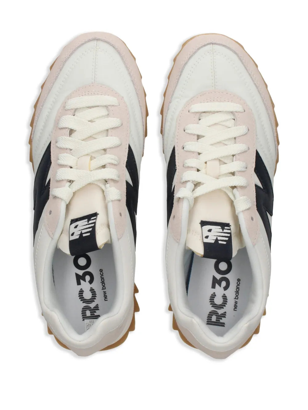 New Balance RC30 lace-up sneakers, white laces with tongue and inner logo label