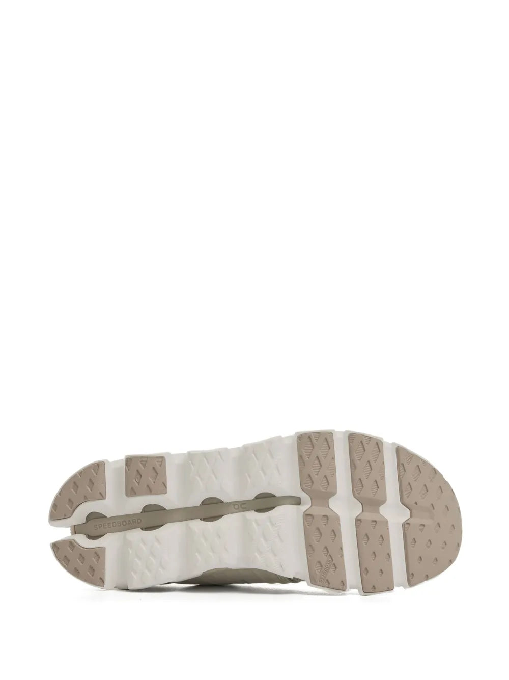 Beige outsole view with CloudTec tread and segmented rubber pods