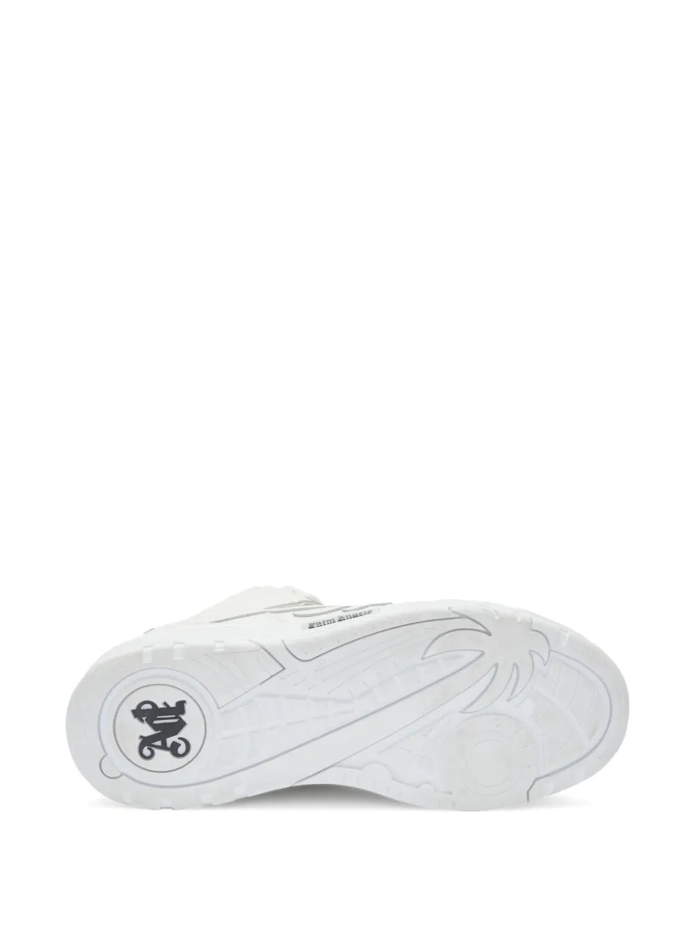White Palm Angels Venice sneaker outsole view with tread and Palm Angels mark.