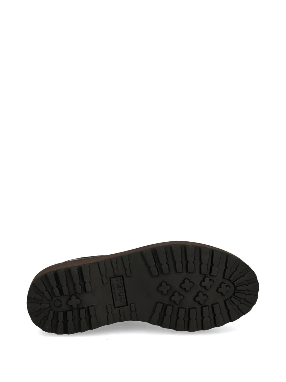 Diemme black hiking boot outsole with deep tread pattern and brand label