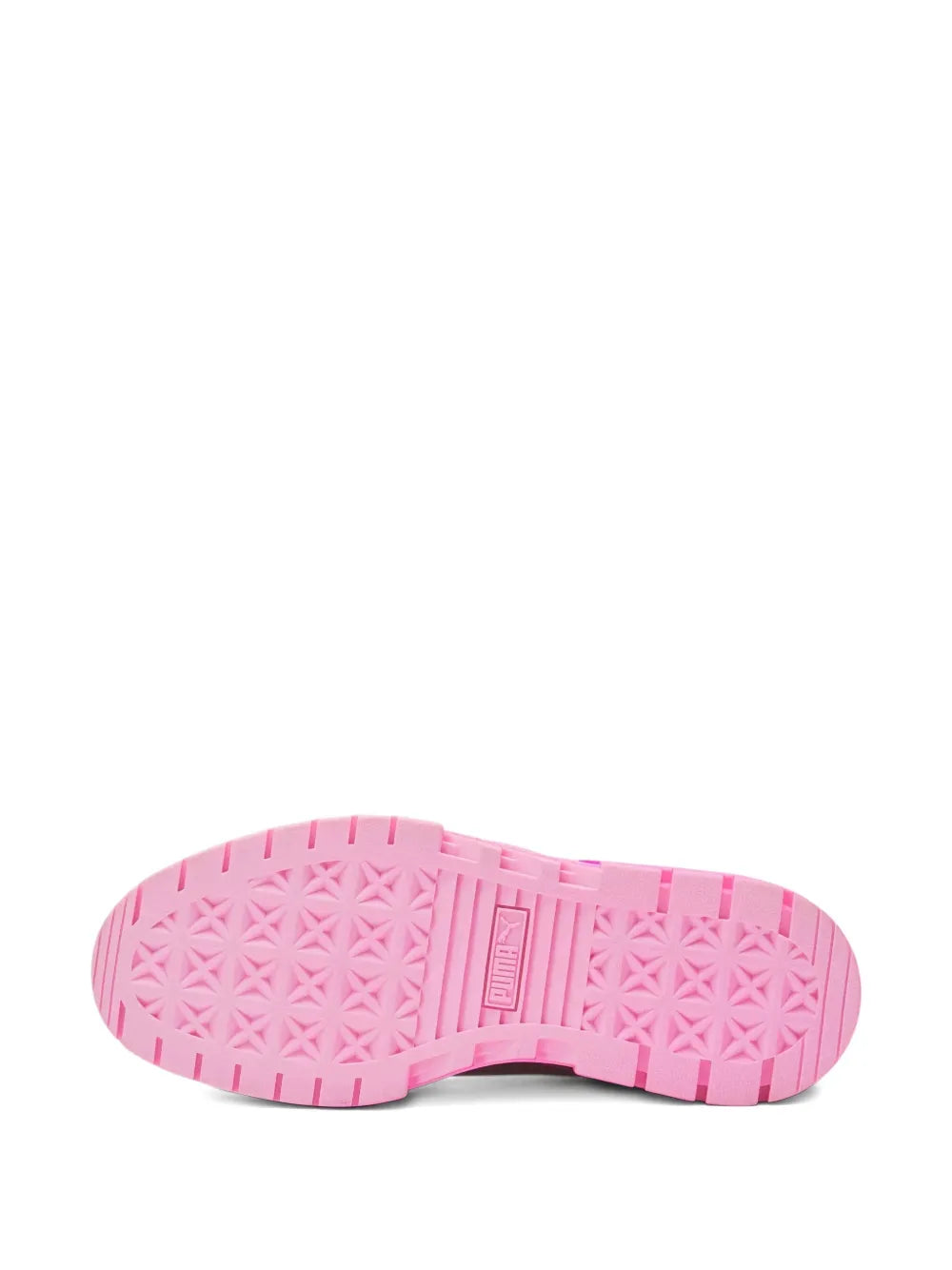 Pink treaded outsole for PUMA Mayze Bca black-and-pink platform sneaker