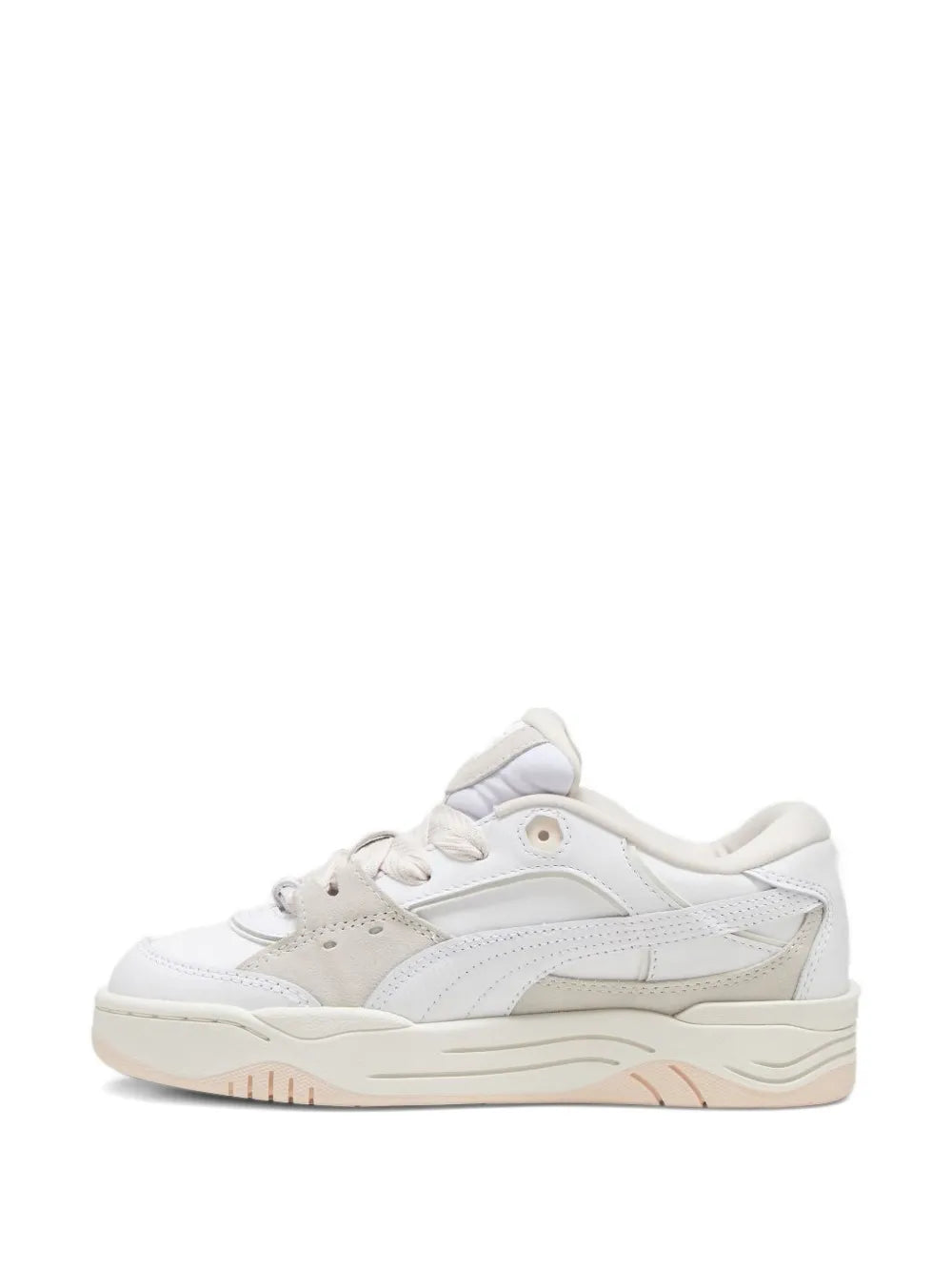 White PUMA 180 Lace lace-up sneakers with textured midsole and front laces