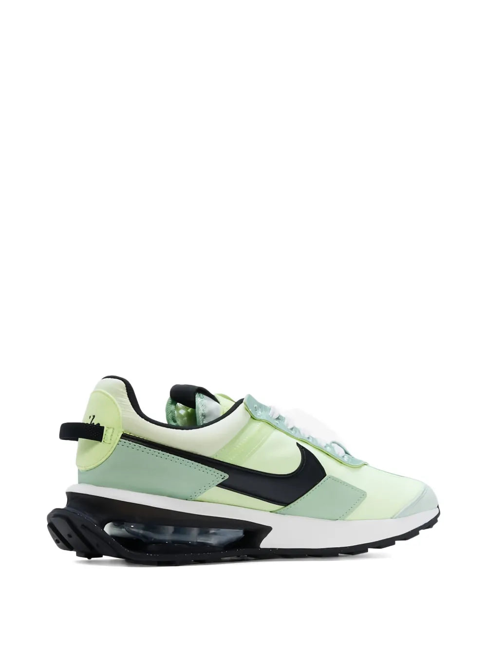 Nike Air Max Pre-Day sneakers, light green upper with black Swoosh and air cushioning