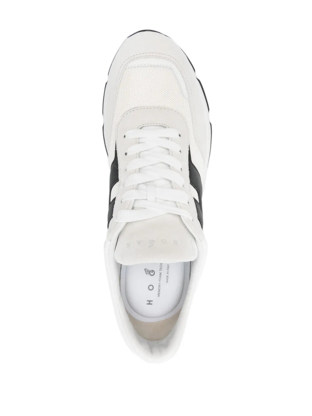White sneakers, front view: lace-up, low-profile tongue, and smooth toe cap