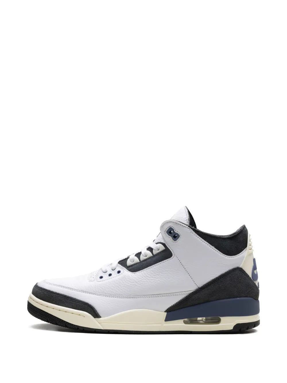 Air Jordan 3 OG SP A Ma Mani e low-top sneakers, white with dark toe panel and blue heel accent