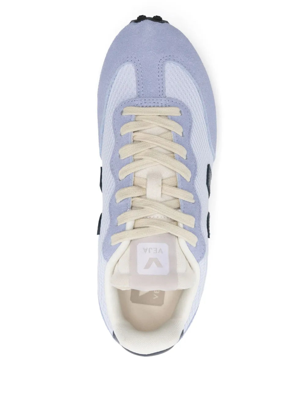VEJA Rio Branco II light blue lace-up sneaker, front view with beige insole and heel