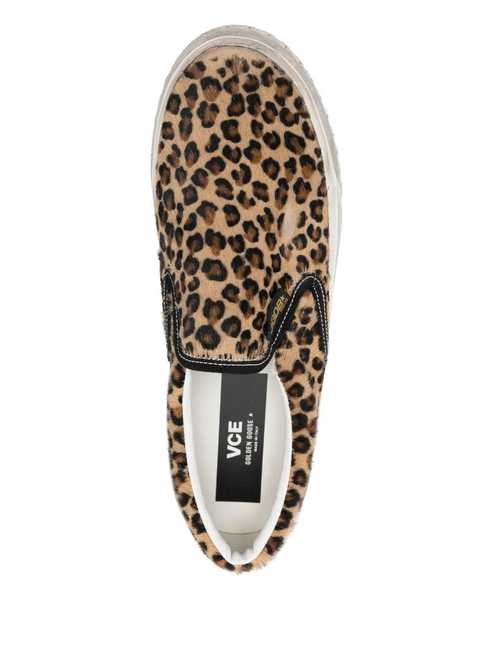Golden Goose leopard-print sneaker lining with VCE insole label