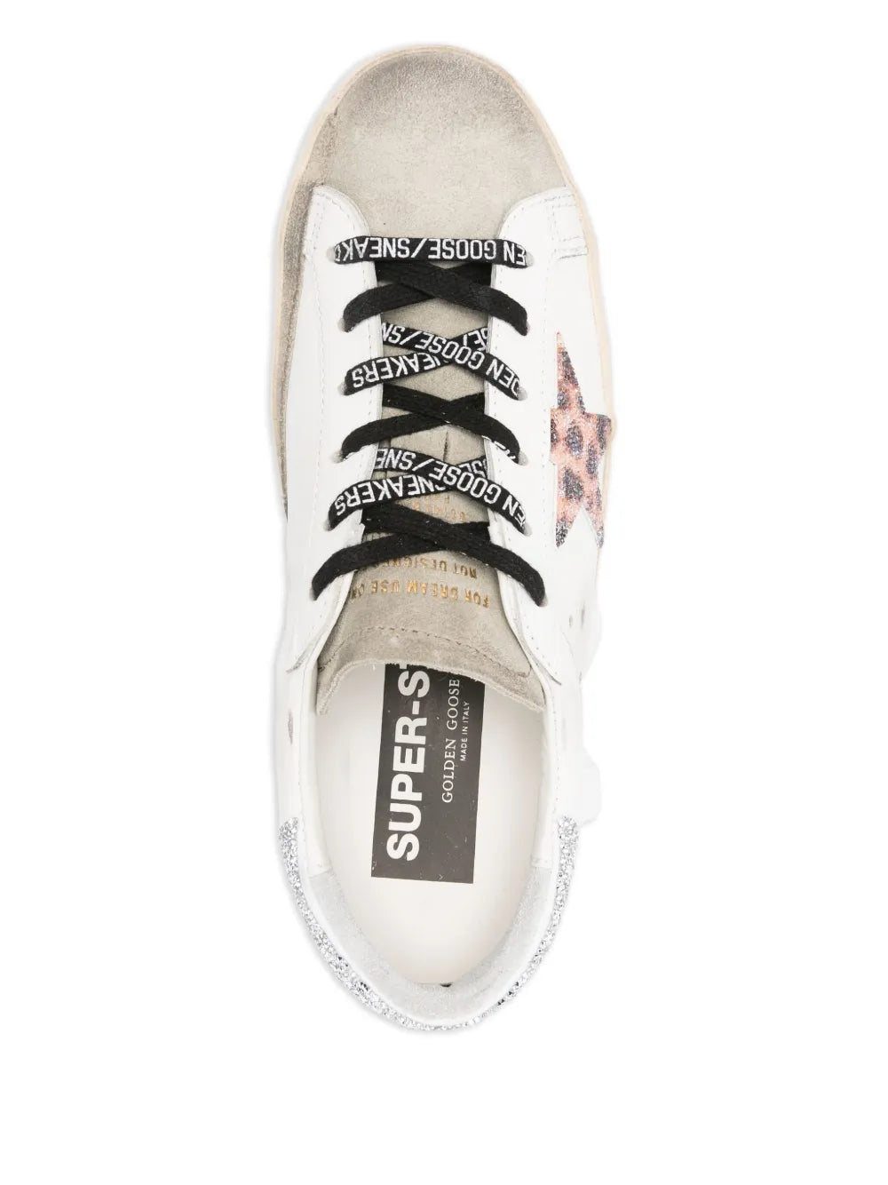 Golden Goose Super Star sneaker, insole shows 'SUPER S.' text and logo