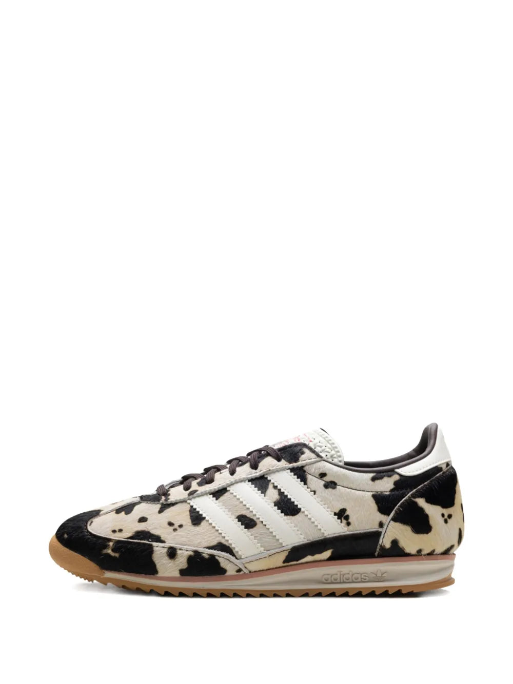 adidas SL 72 OG low-top sneakers, cow-print upper with white stripes and lace-up front