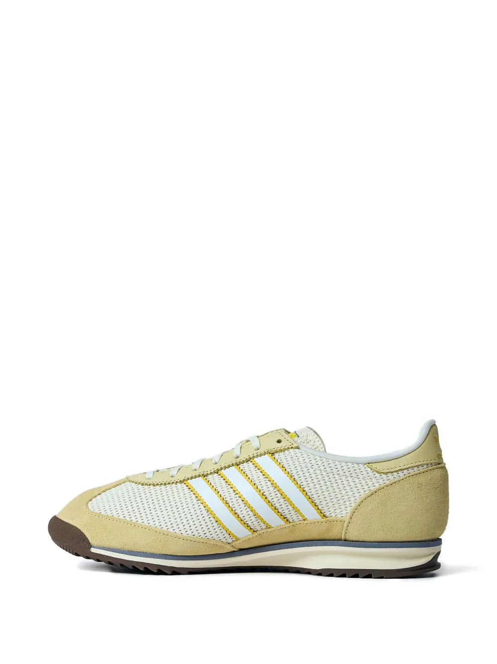 adidas SL 72 OG low-top sneakers, yellow suede toe and heel with mesh side stripes