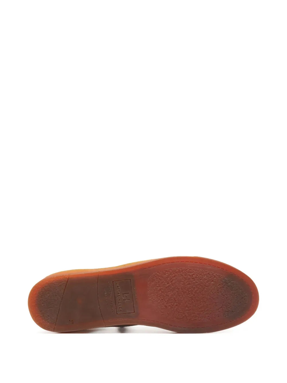 Grey rubber outsole for lace-up sneakers with textured tread underside
