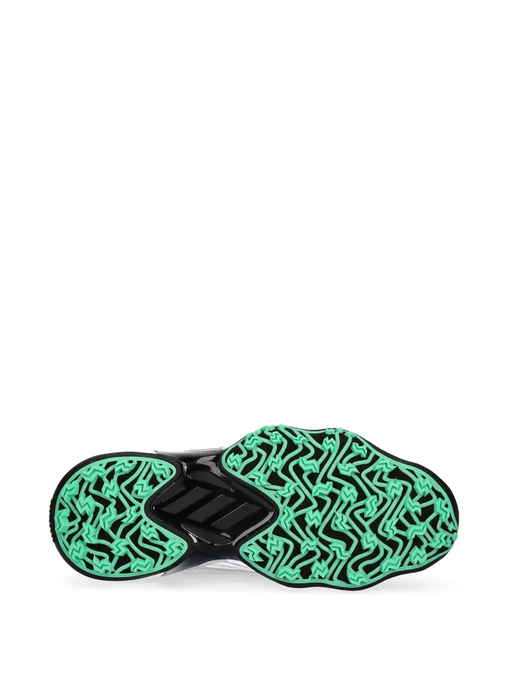 Green-and-black patterned outsole for white running sneaker