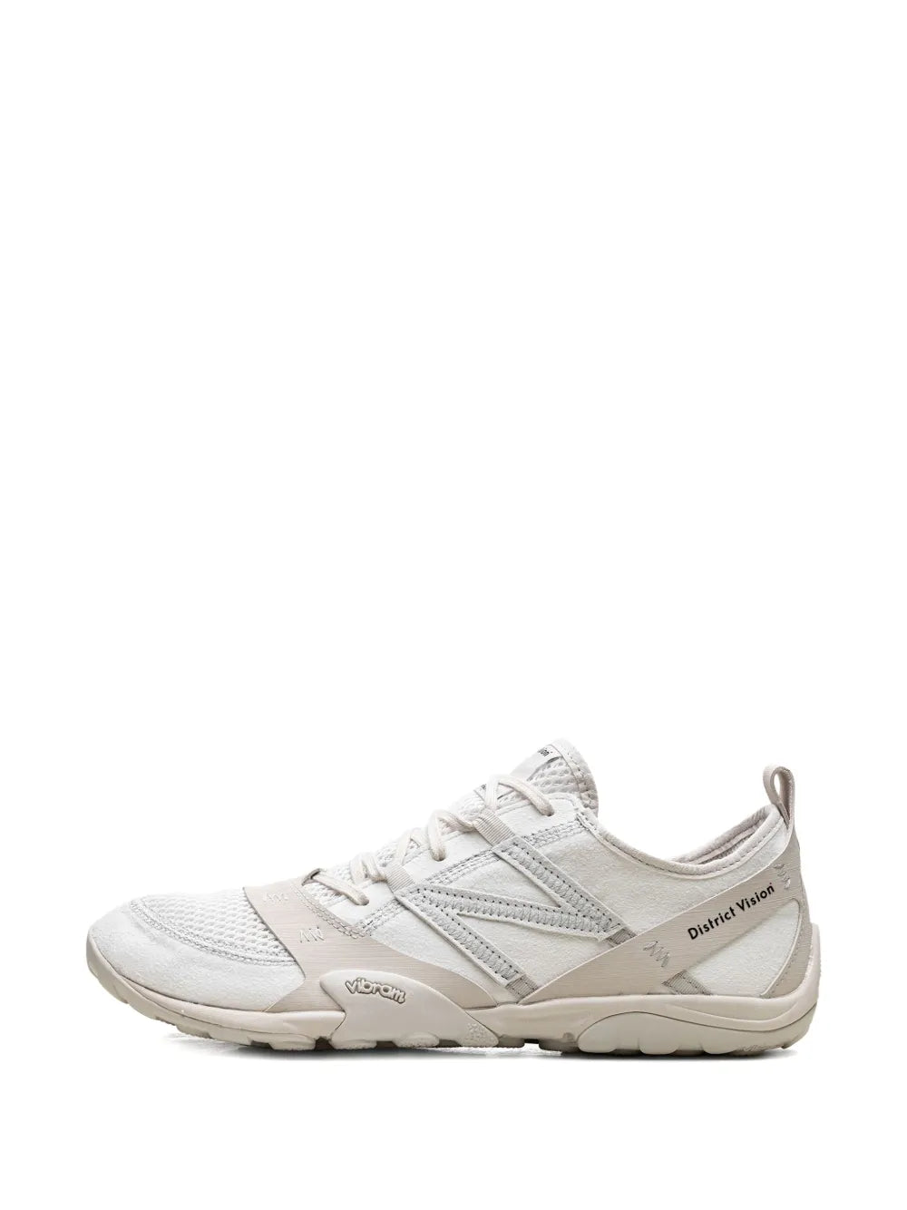 Off-white New Balance lace-up sneakers with mesh toe and low-profile sole